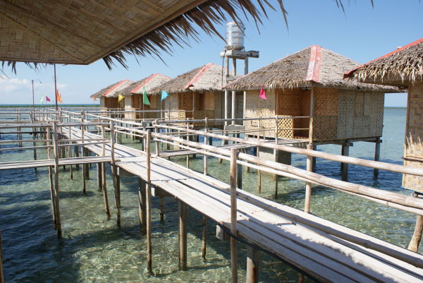 Cottages above the water