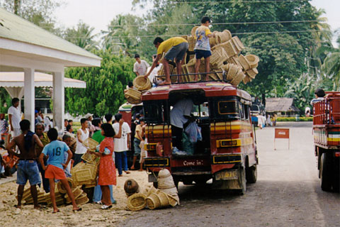 Overloaded with baskets